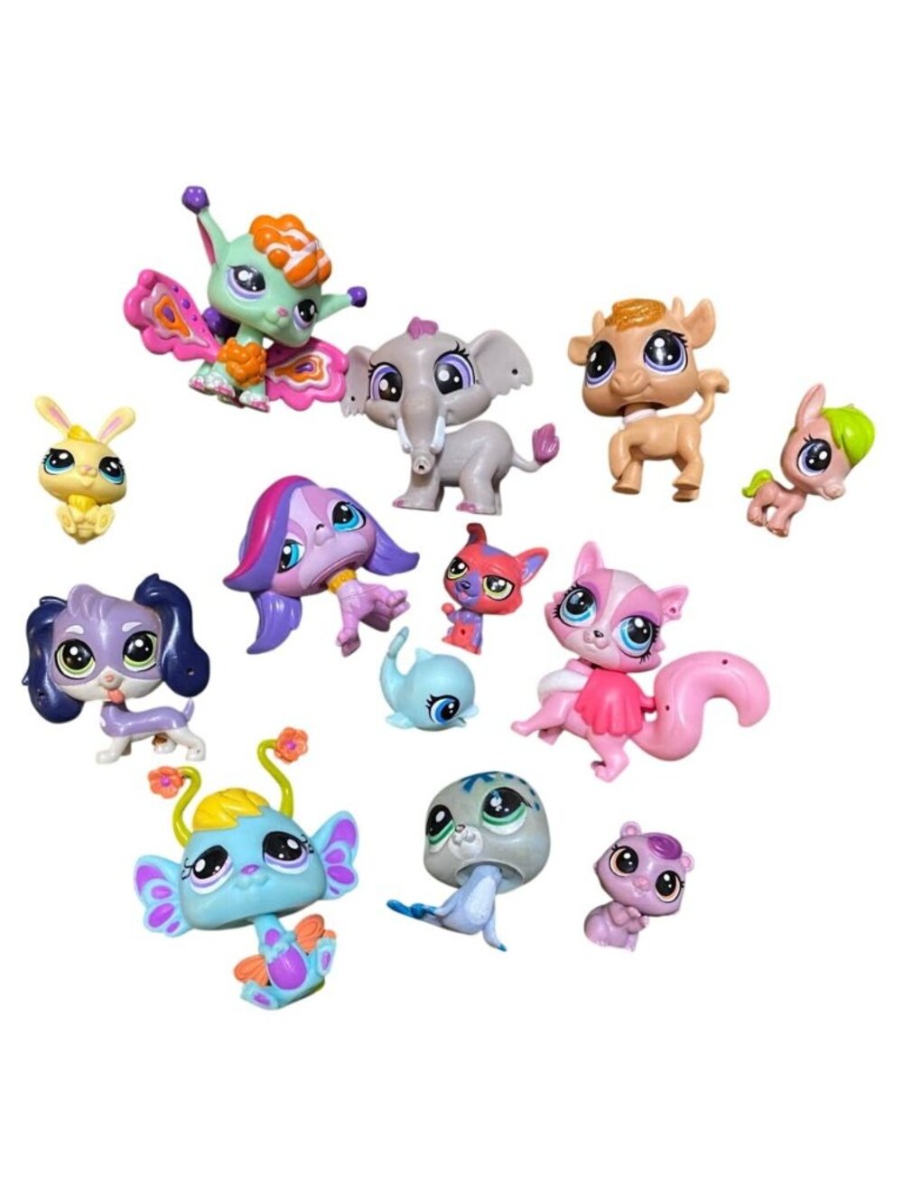Littlest Pet Shop 13-Piece Animal Figures Lot - Mixed Characters & Colors